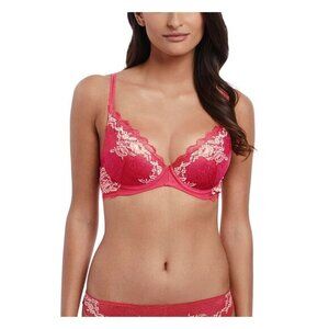 Wacoal Lace Perfection Push Up Bra 30DD Pink Lace Underwired Italian Lingerie